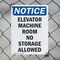 Signmission Elevator Machine Room No Storage Allowed, 10 in W x Rectangle, Plastic OS-2PACK-NS-P-1014-V-11732 - alternate 3